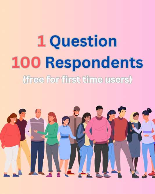 One Question (to 100 Respondents) - FREE COUPON for first time users